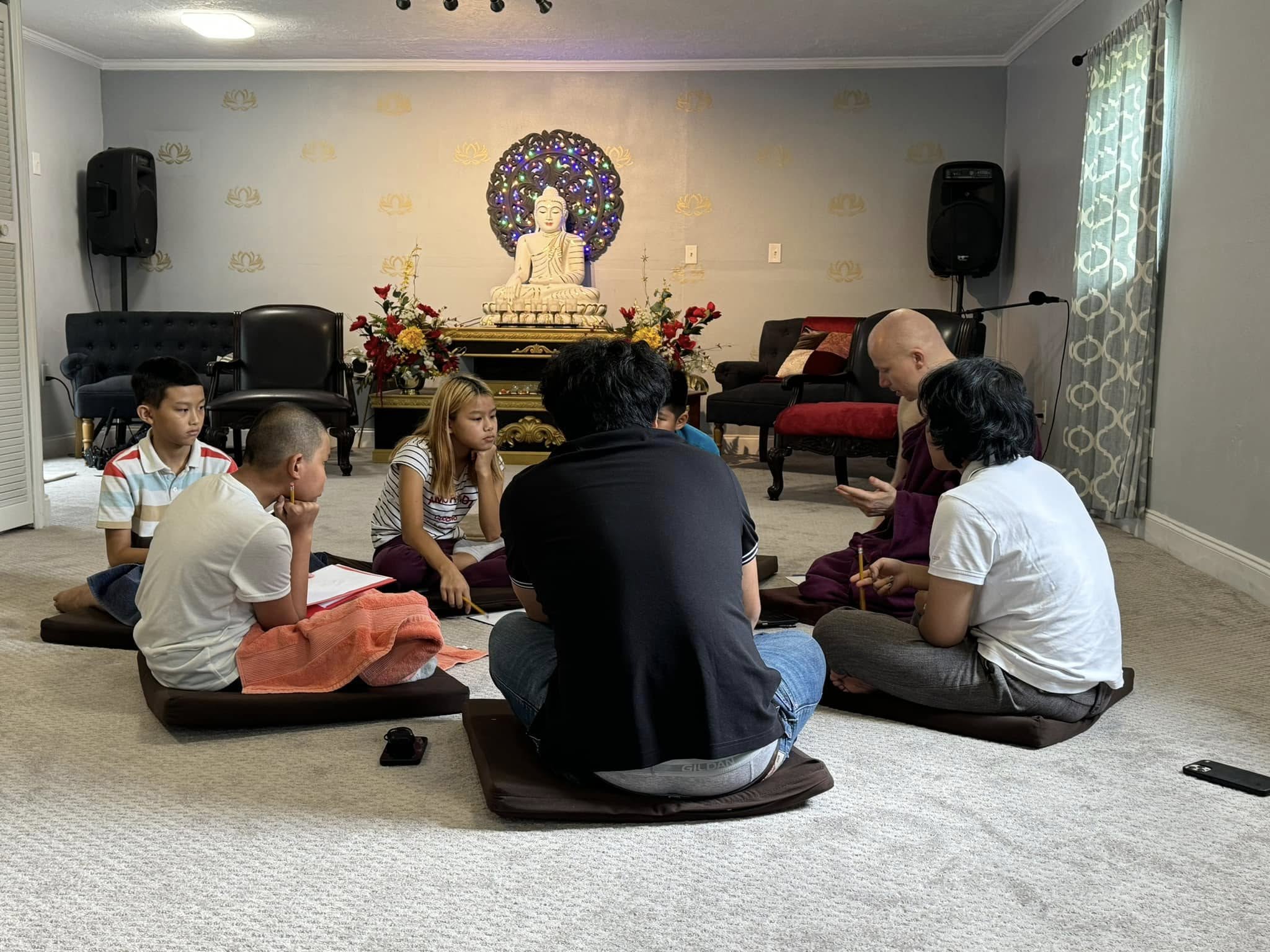 Ashin Sarana teaching children - Sunday School 2