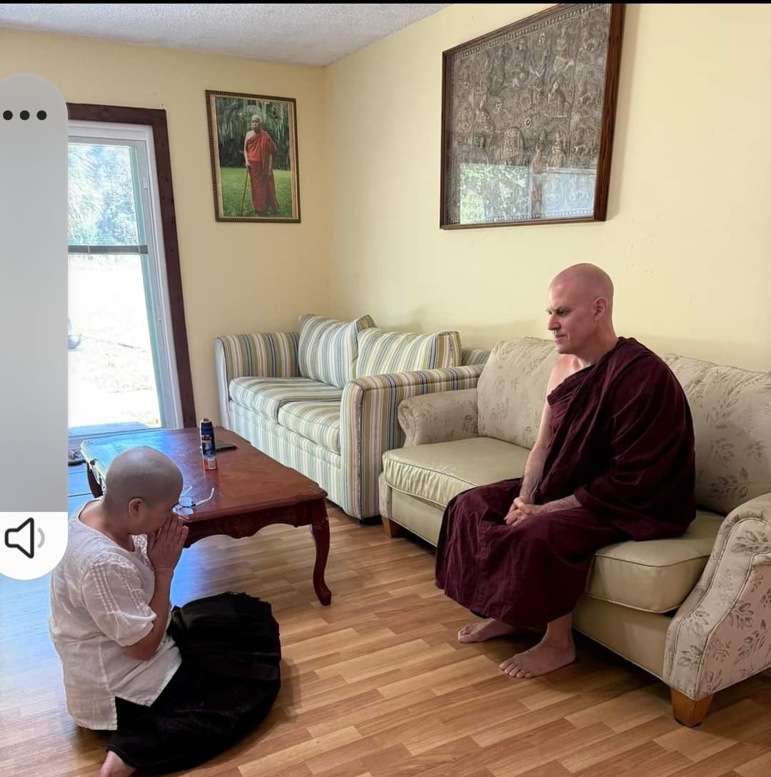 Head fully shaved after the ceremony